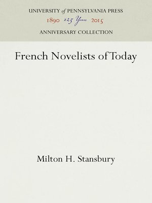 cover image of French Novelists of Today
